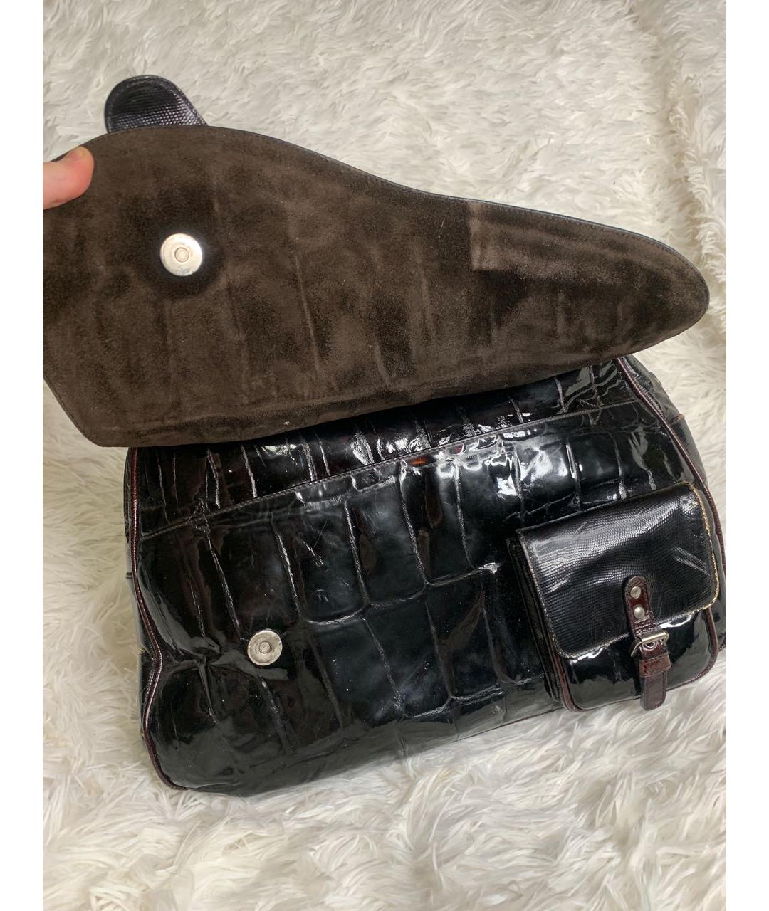 CHRISTIAN DIOR Бордовая сумка через плечо из лакированной кожи, фото 6