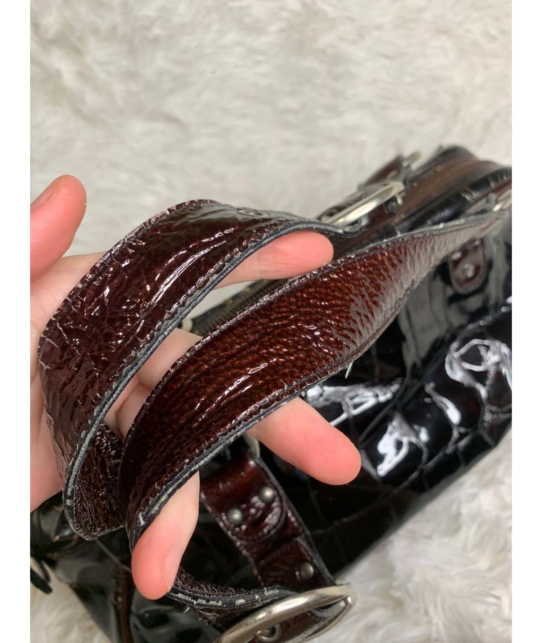 CHRISTIAN DIOR Бордовая сумка через плечо из лакированной кожи, фото 7