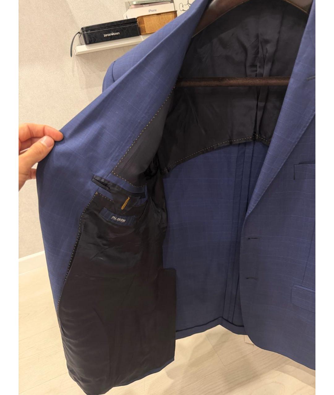 PAL ZILERI Синий шерстяной пиджак, фото 3