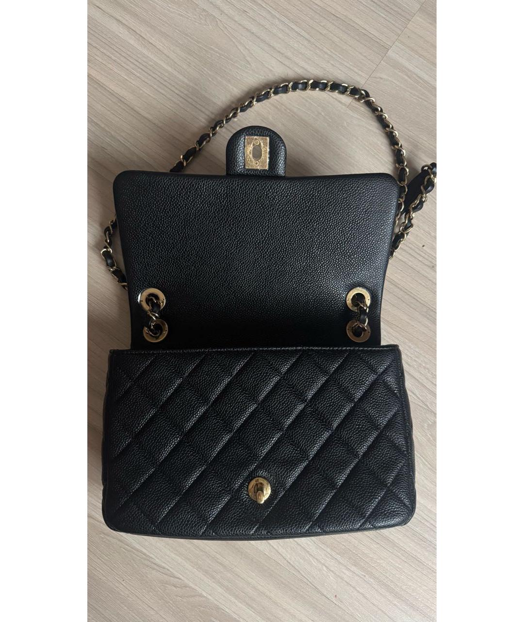 CHANEL Черная кожаная сумка через плечо, фото 7