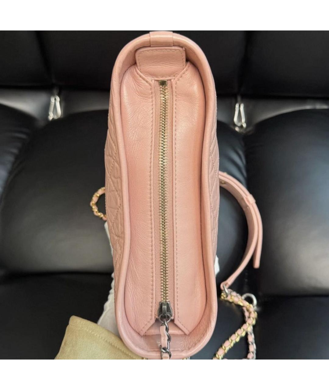 CHANEL Розовая кожаная сумка через плечо, фото 5