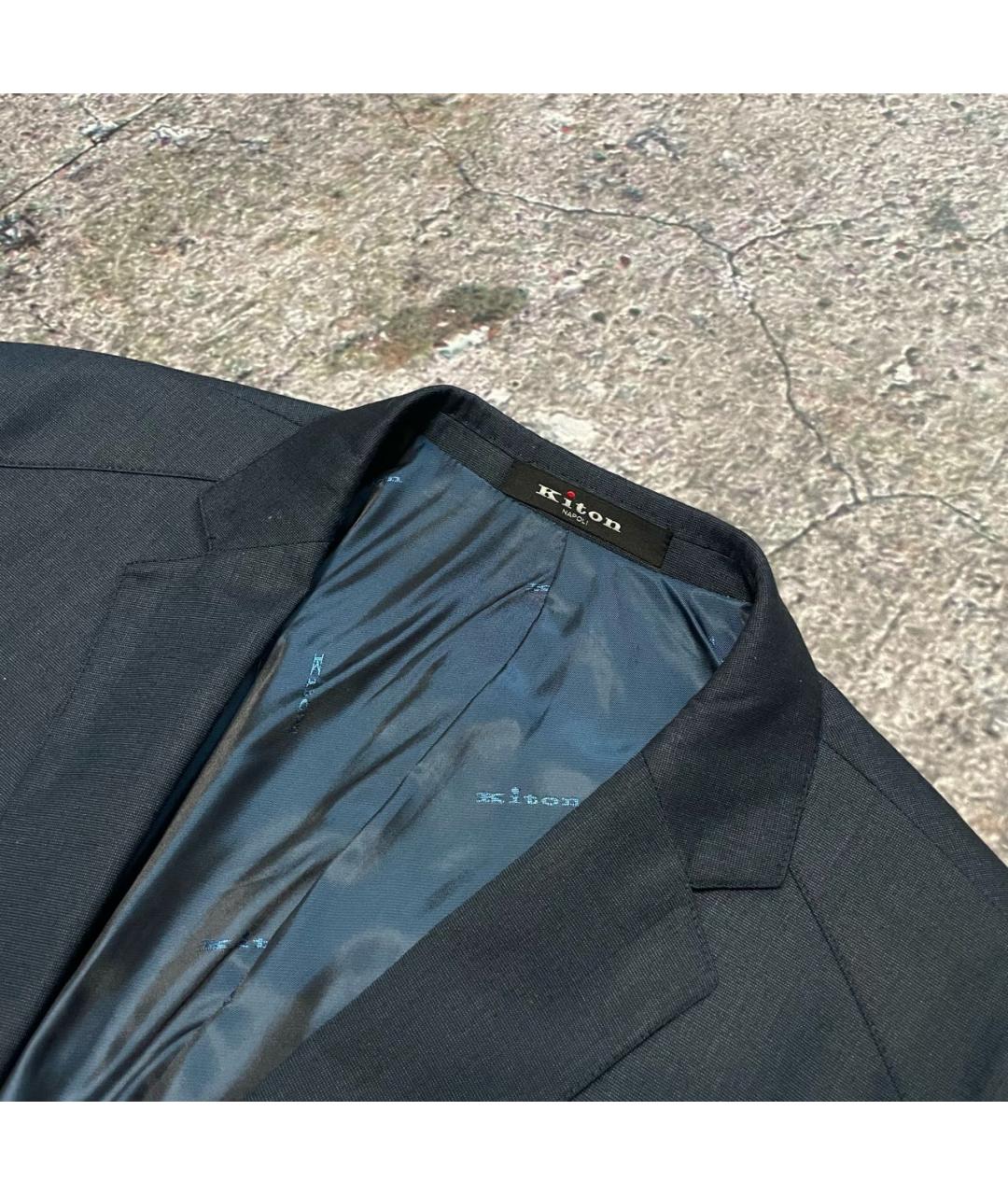 KITON Синий шерстяной пиджак, фото 3