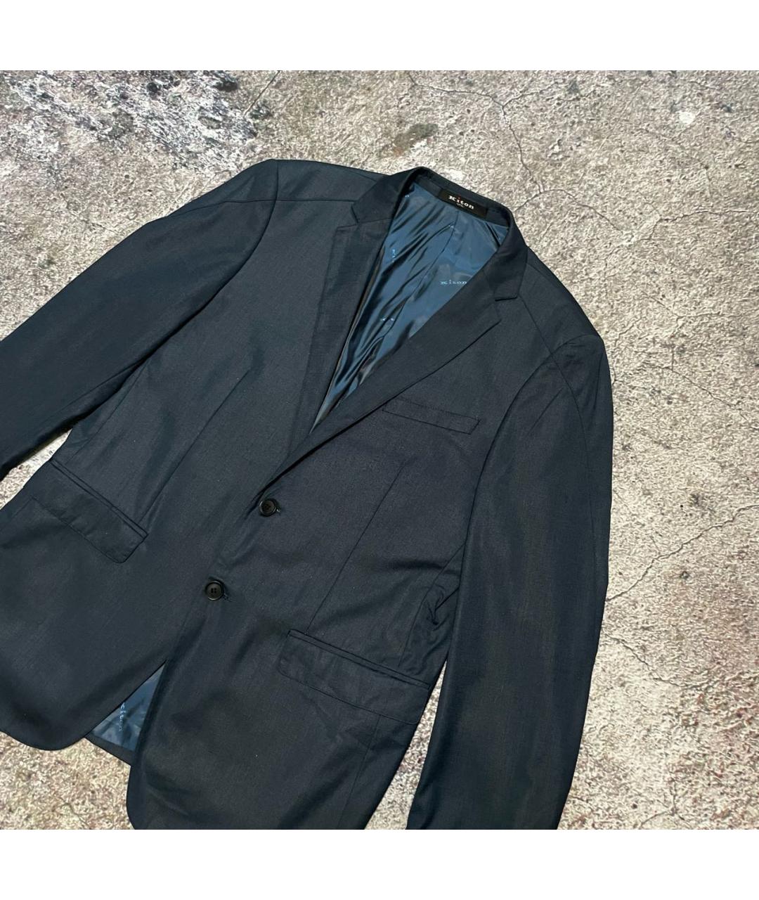 KITON Синий шерстяной пиджак, фото 2