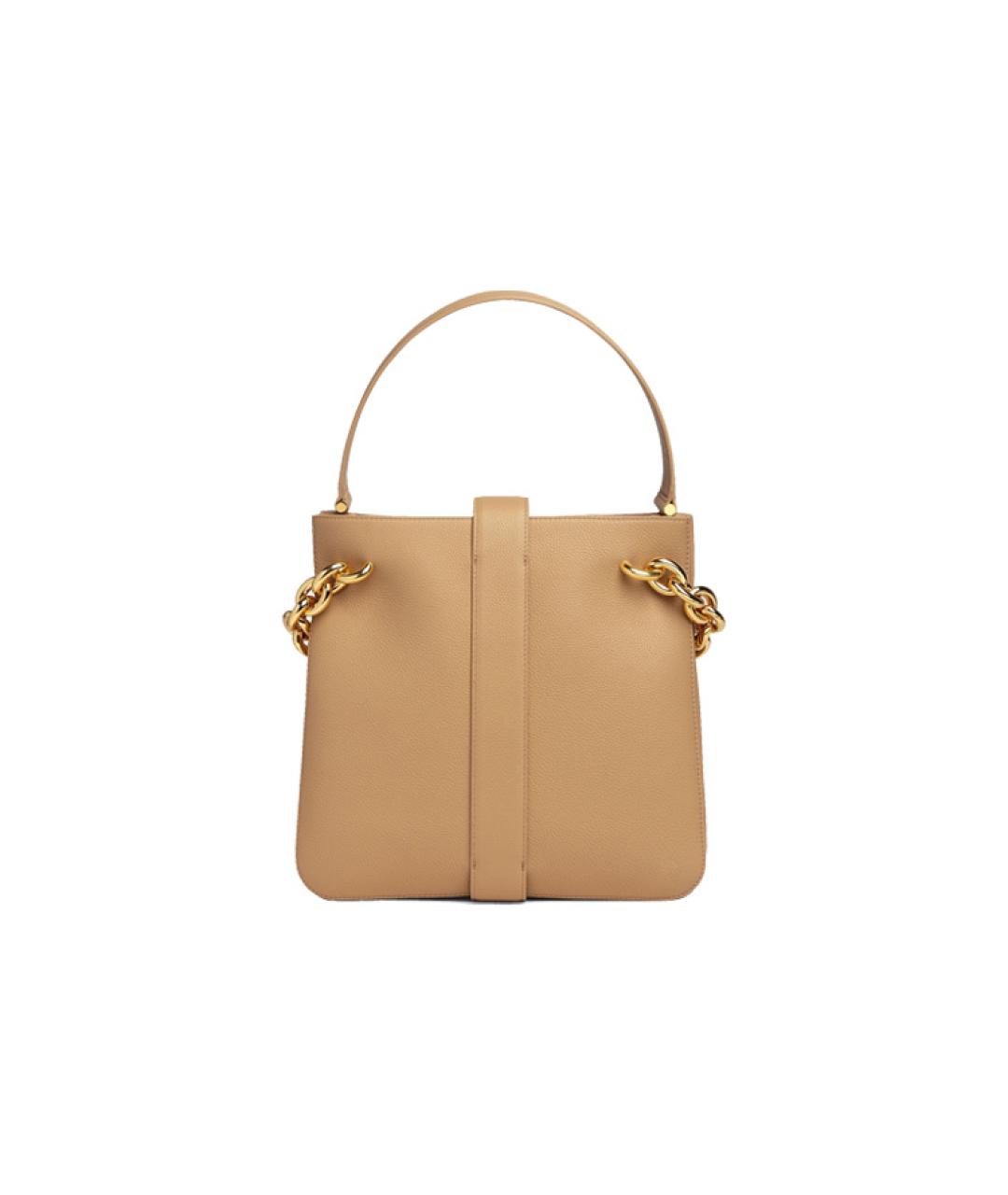 BOTTEGA VENETA Бежевая кожаная сумка через плечо, фото 3