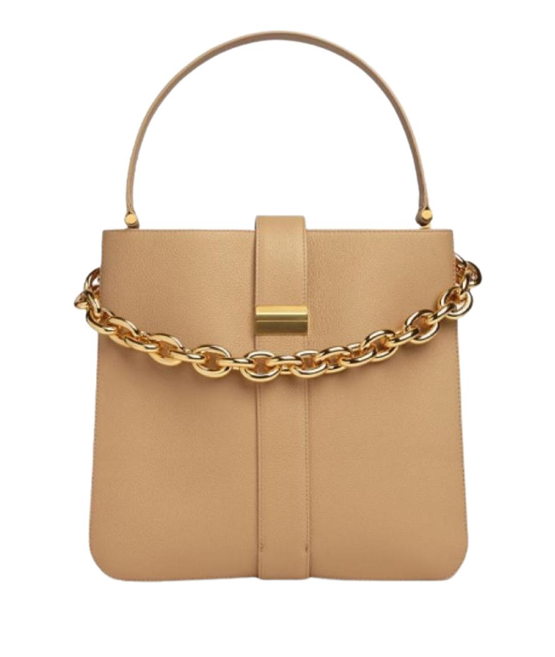 BOTTEGA VENETA Бежевая кожаная сумка через плечо, фото 1