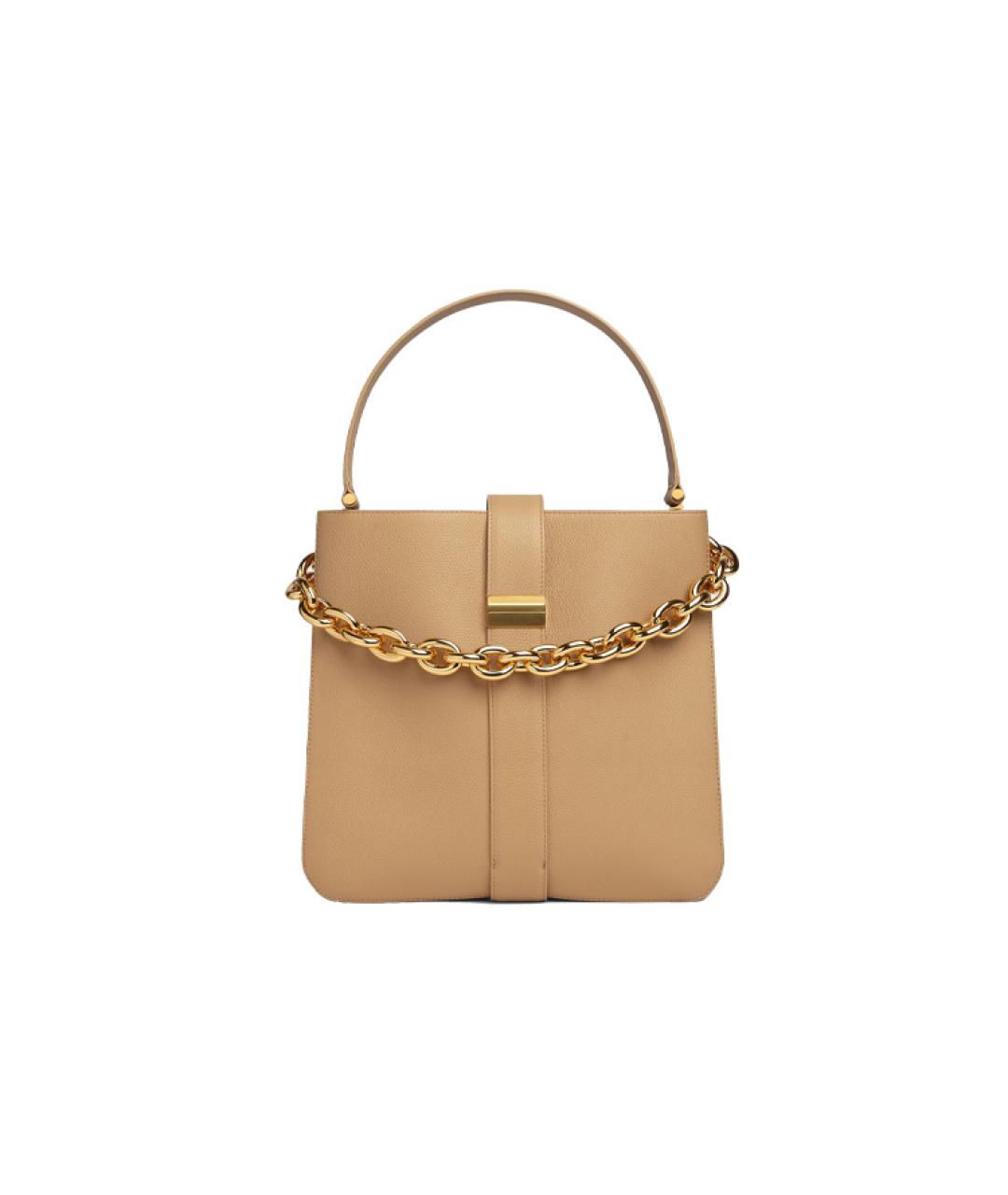 BOTTEGA VENETA Бежевая кожаная сумка через плечо, фото 4