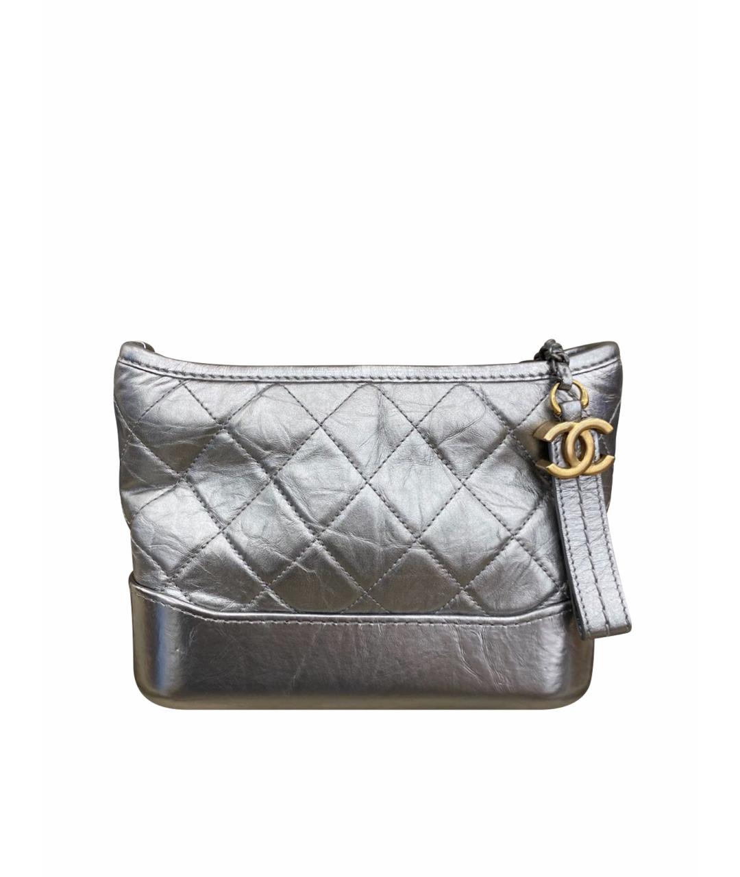 CHANEL Серебряная кожаная сумка через плечо, фото 1