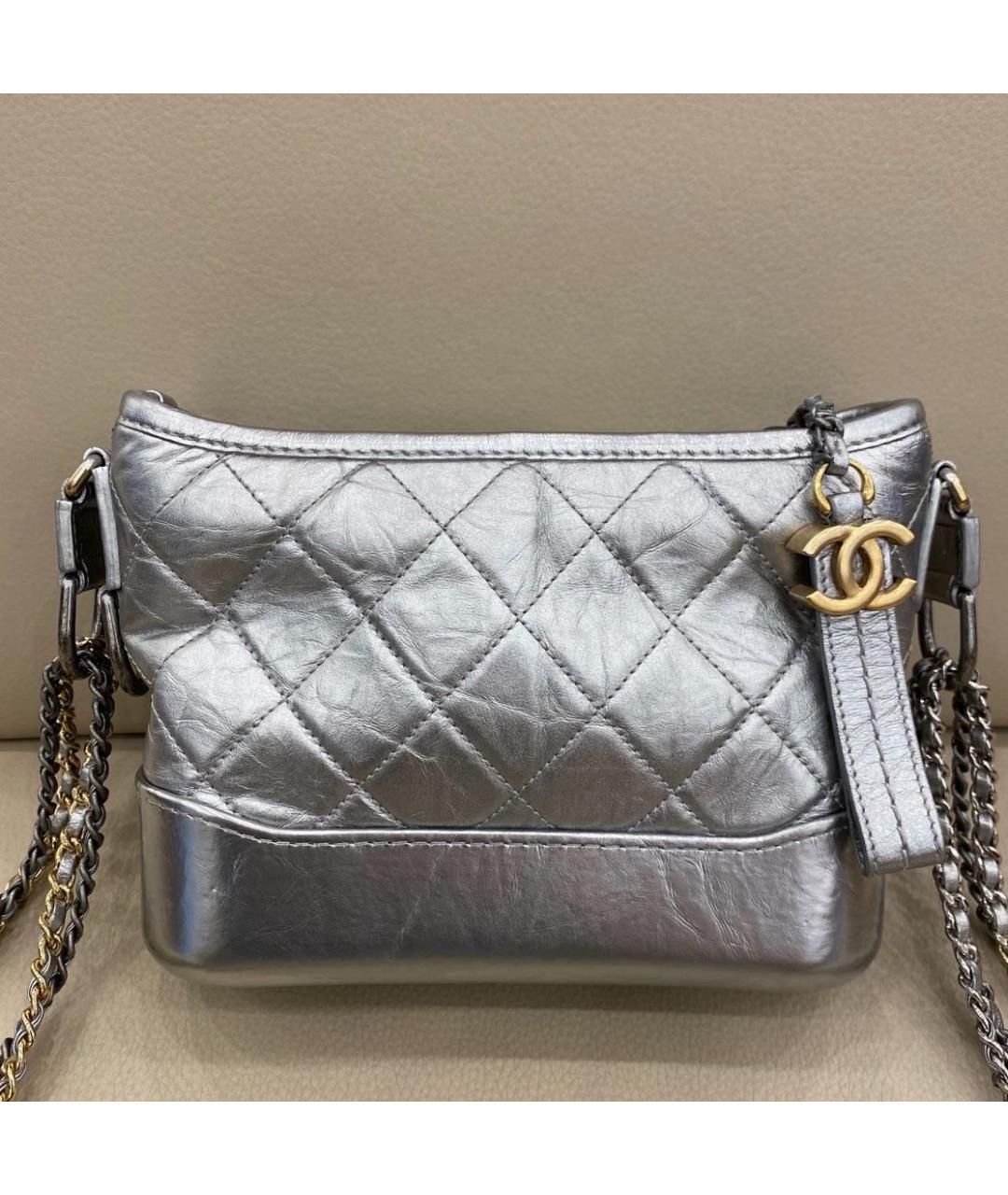 CHANEL Серебряная кожаная сумка через плечо, фото 5