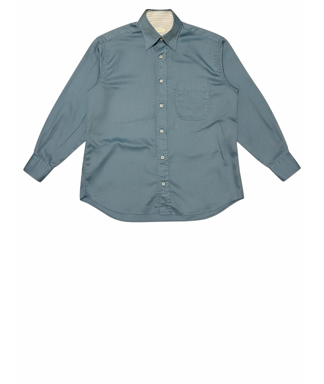 BRIONI Голубая хлопковая классическая рубашка, фото 1