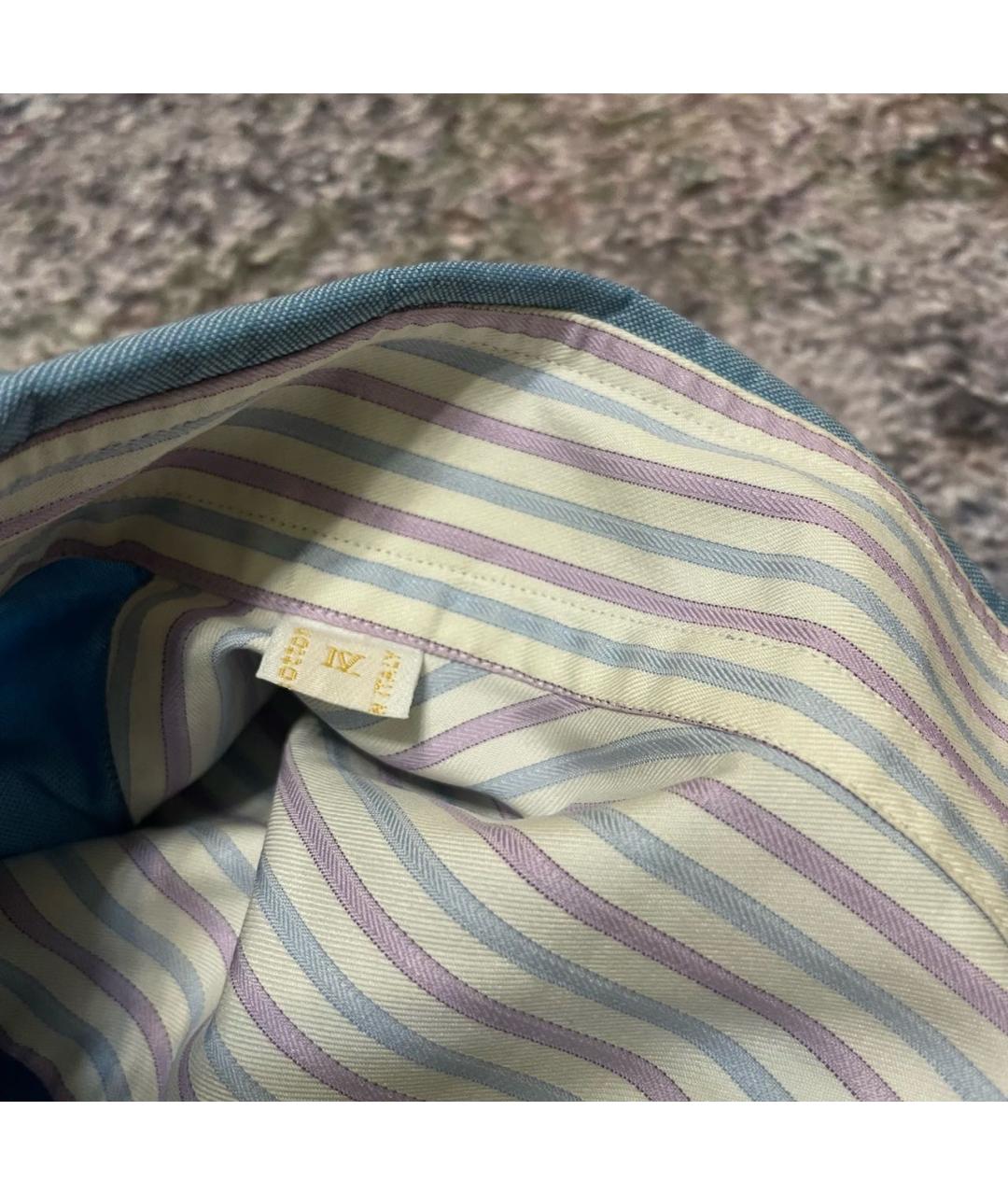 BRIONI Голубая хлопковая классическая рубашка, фото 4