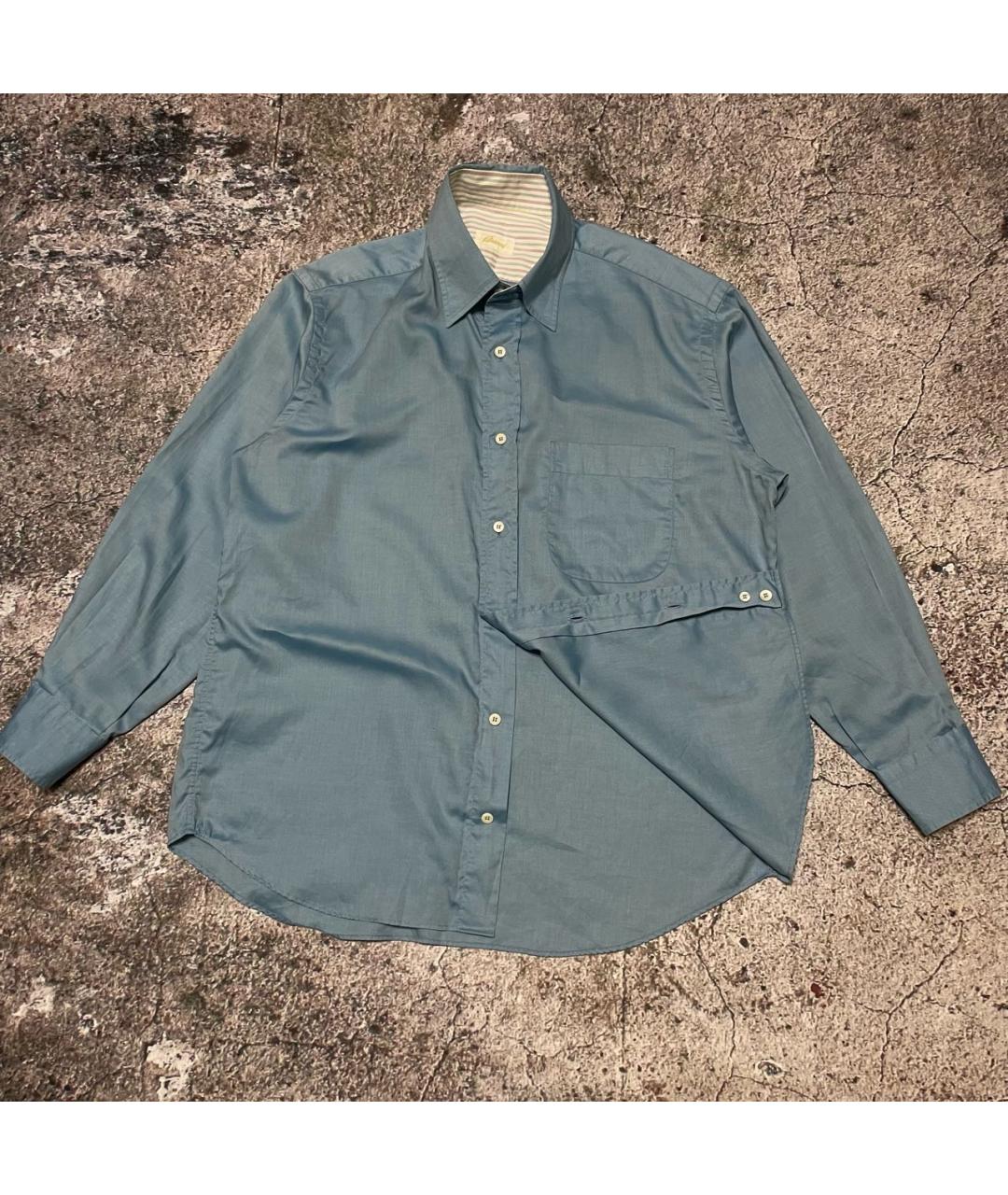 BRIONI Голубая хлопковая классическая рубашка, фото 5