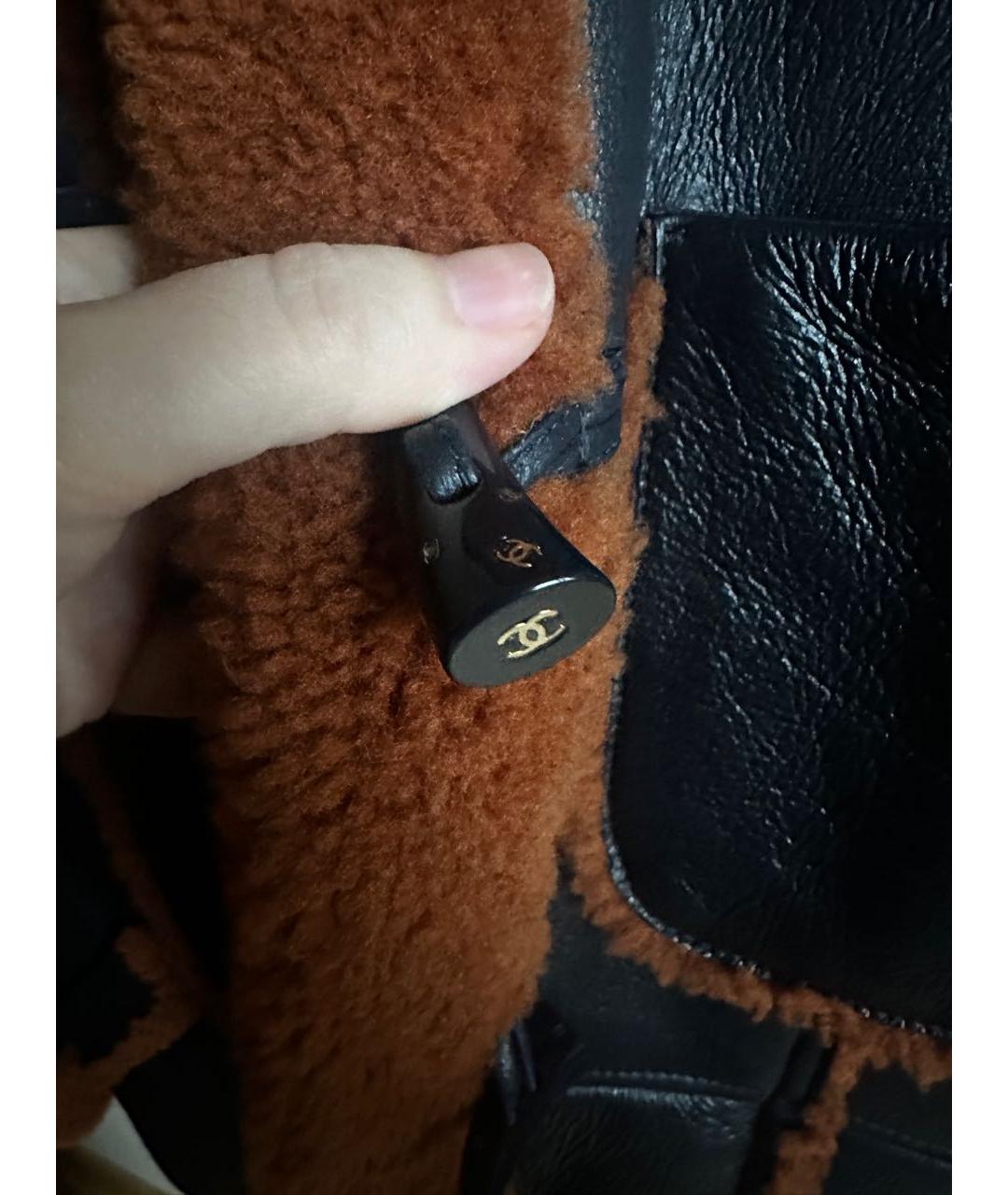 CHANEL Черная кожаная дубленка, фото 5
