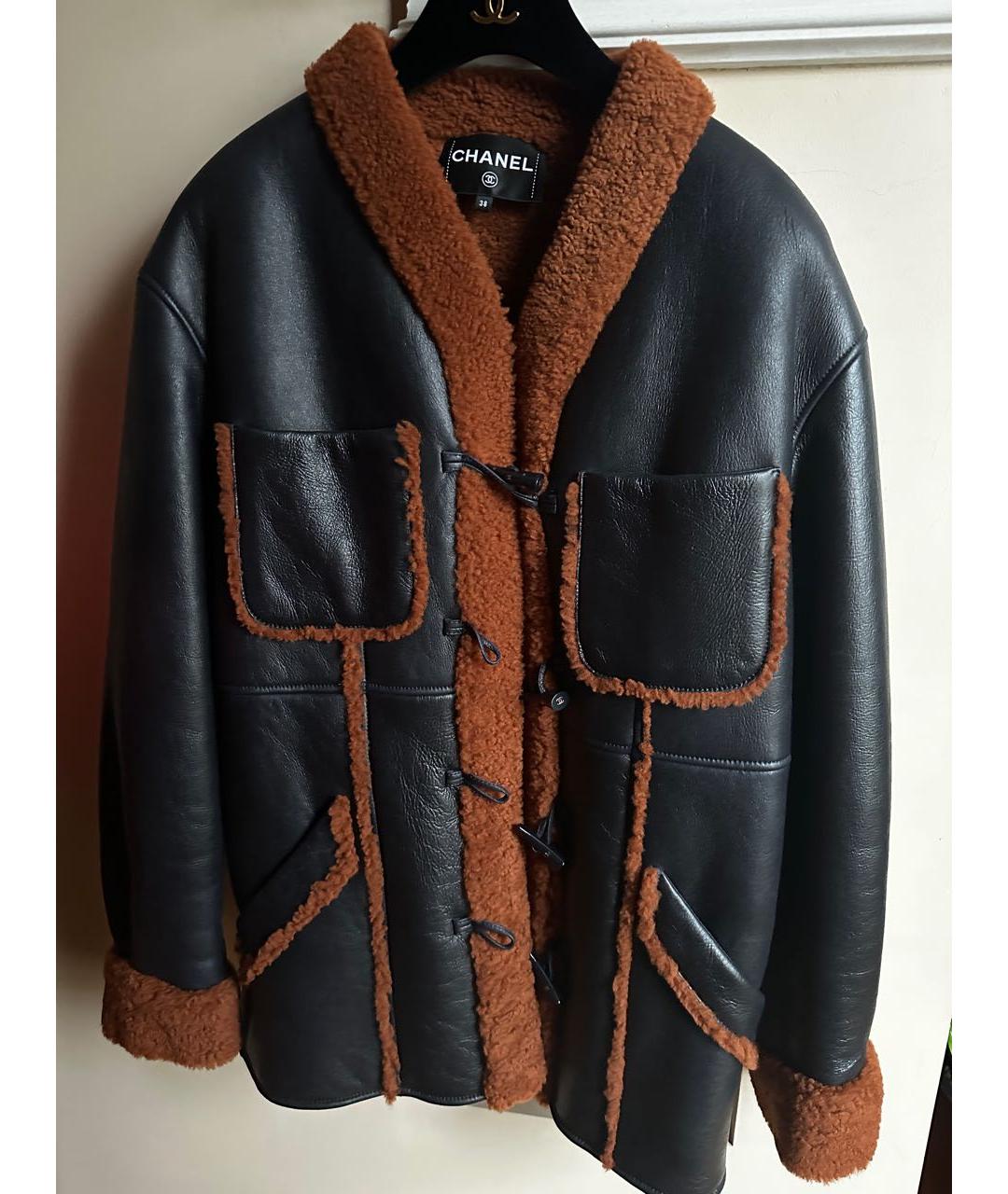 CHANEL Черная кожаная дубленка, фото 7