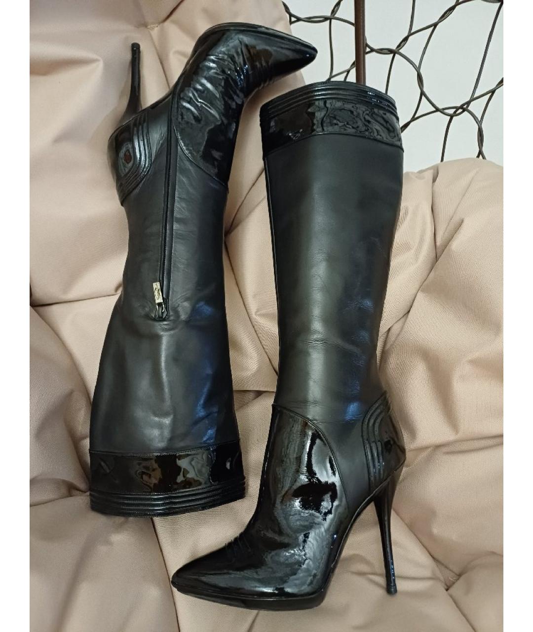 CASADEI Черные кожаные сапоги, фото 4