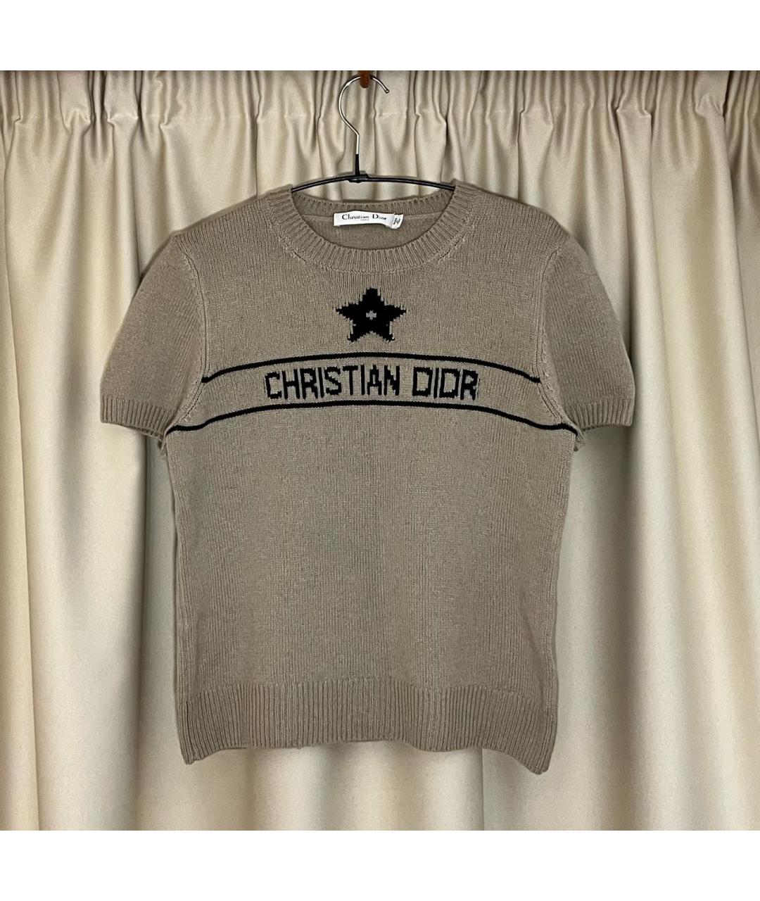 CHRISTIAN DIOR Бежевый кашемировый джемпер / свитер, фото 2