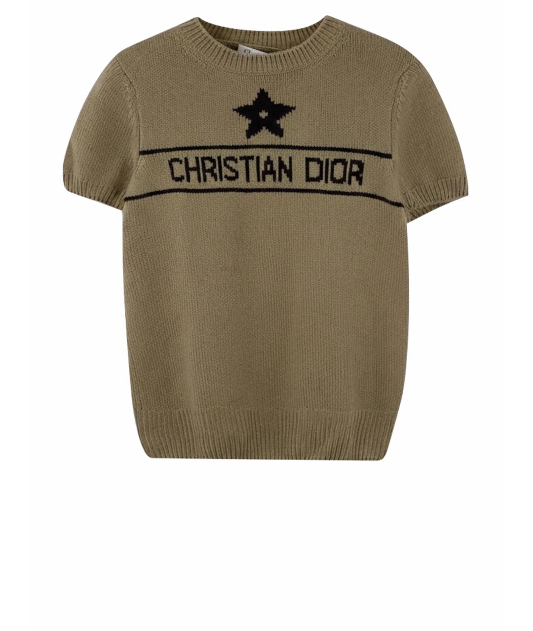 CHRISTIAN DIOR Бежевый кашемировый джемпер / свитер, фото 9