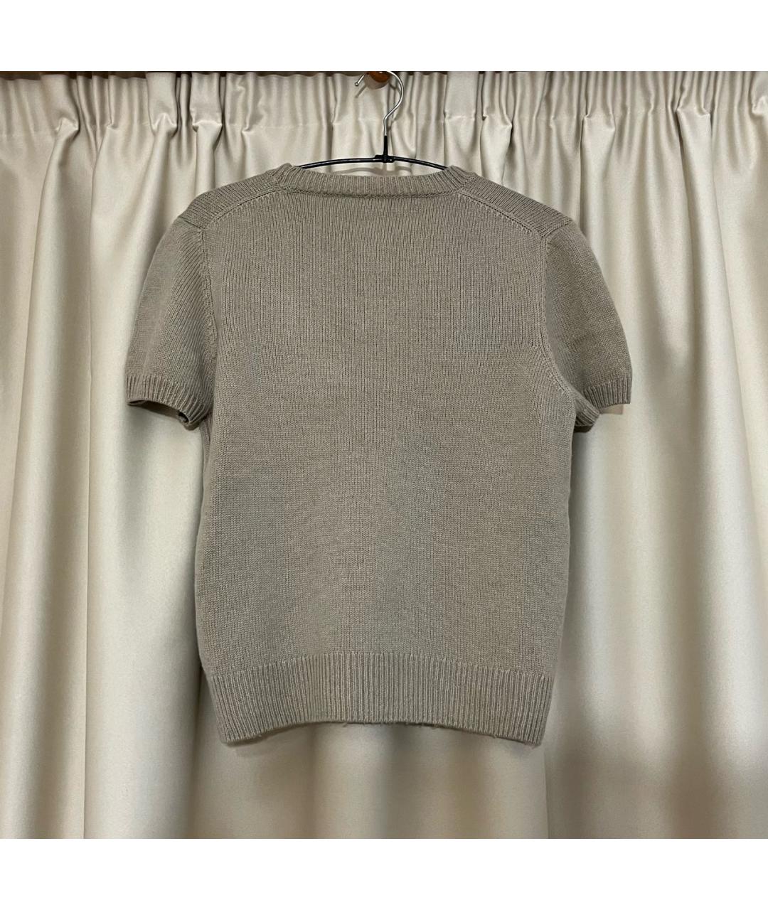 CHRISTIAN DIOR Бежевый кашемировый джемпер / свитер, фото 3
