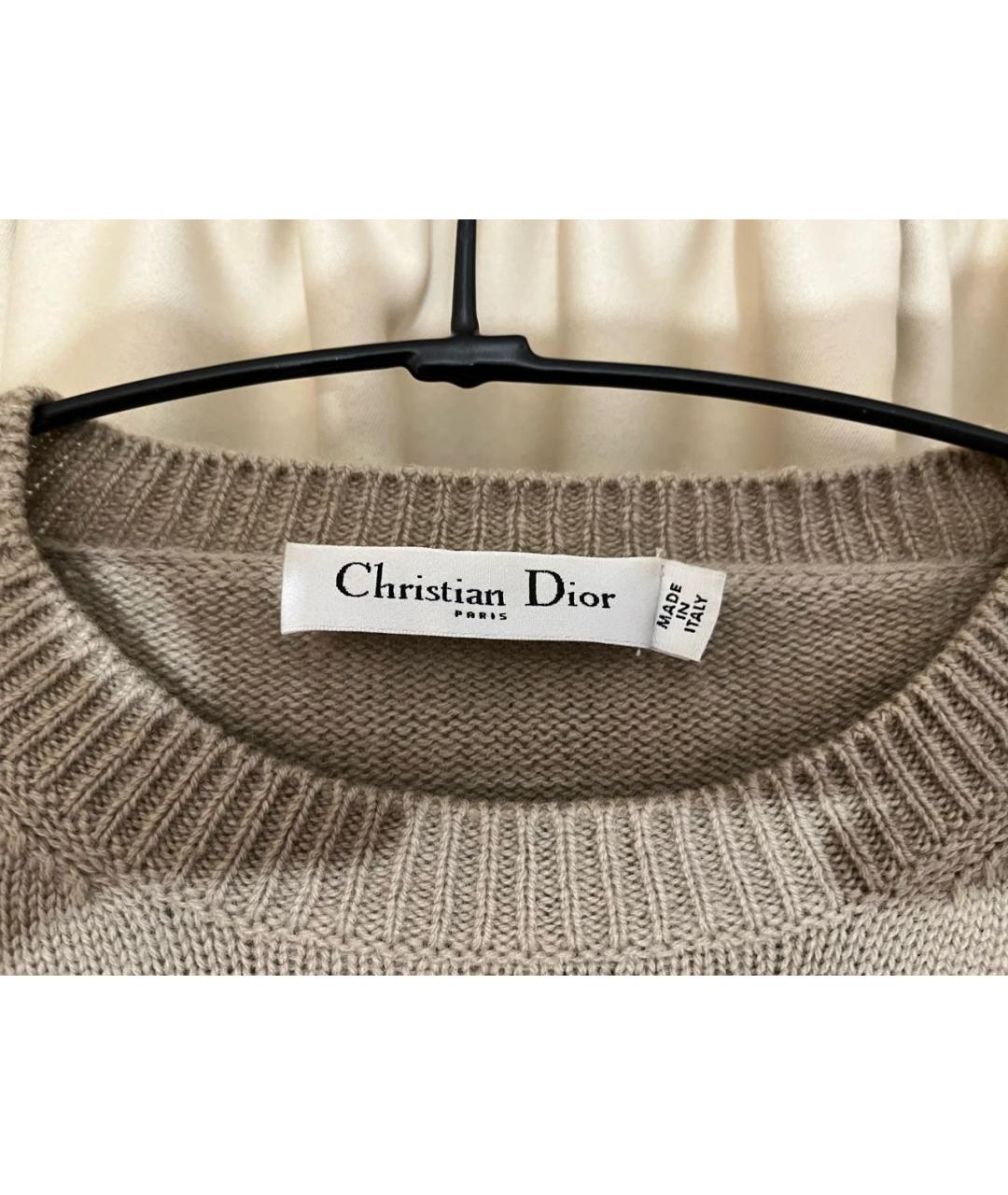CHRISTIAN DIOR Бежевый кашемировый джемпер / свитер, фото 6
