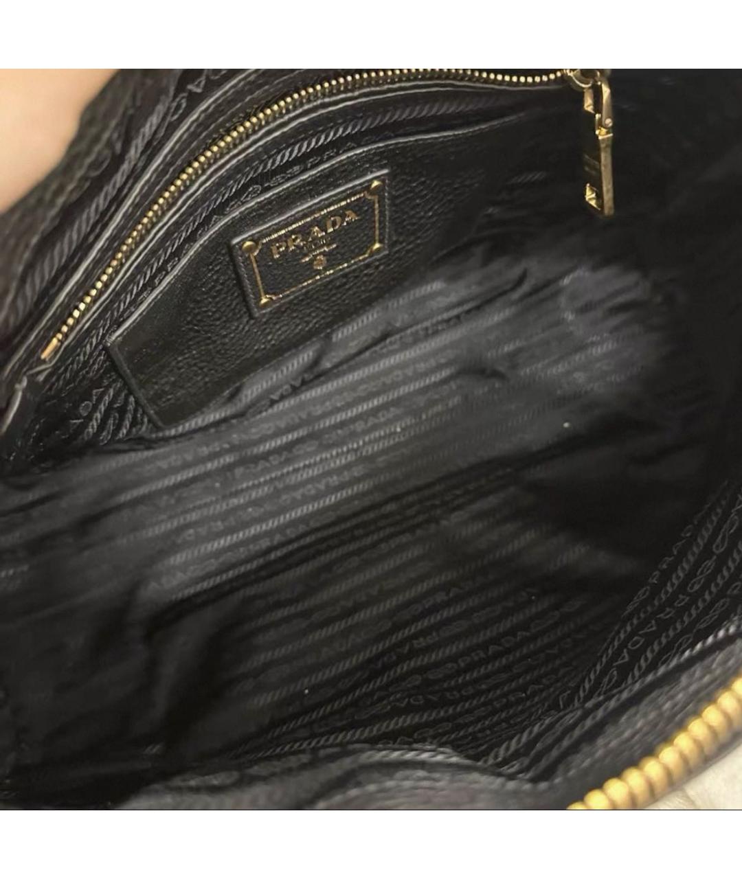PRADA Черная кожаная сумка тоут, фото 4