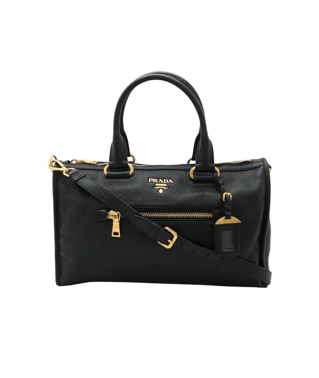 PRADA Черная кожаная сумка тоут, фото 1