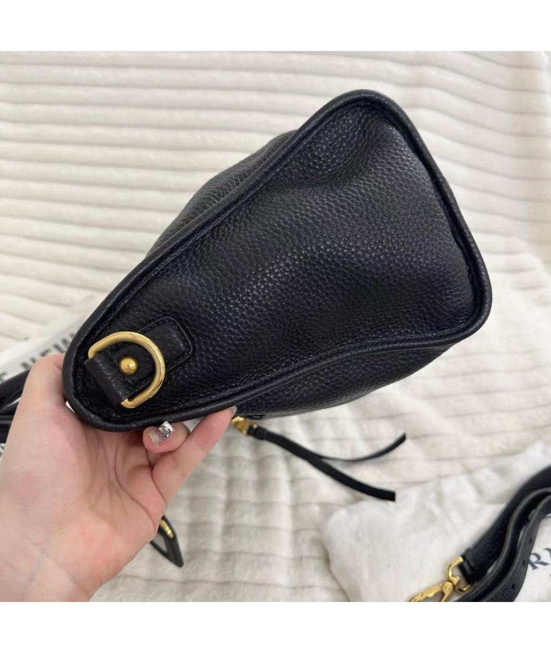 PRADA Черная кожаная сумка тоут, фото 7