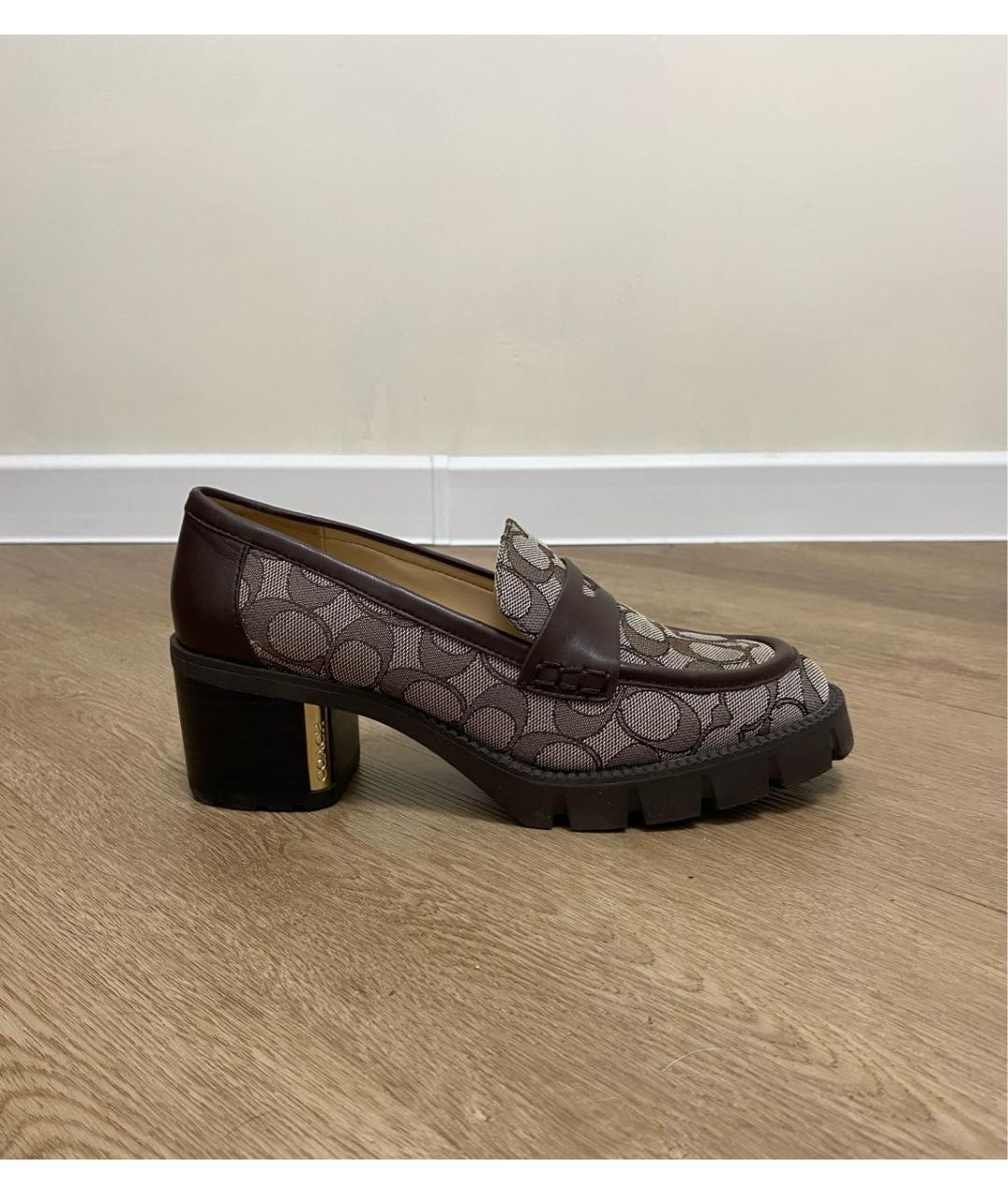 COACH Коричневые текстильные туфли, фото 5