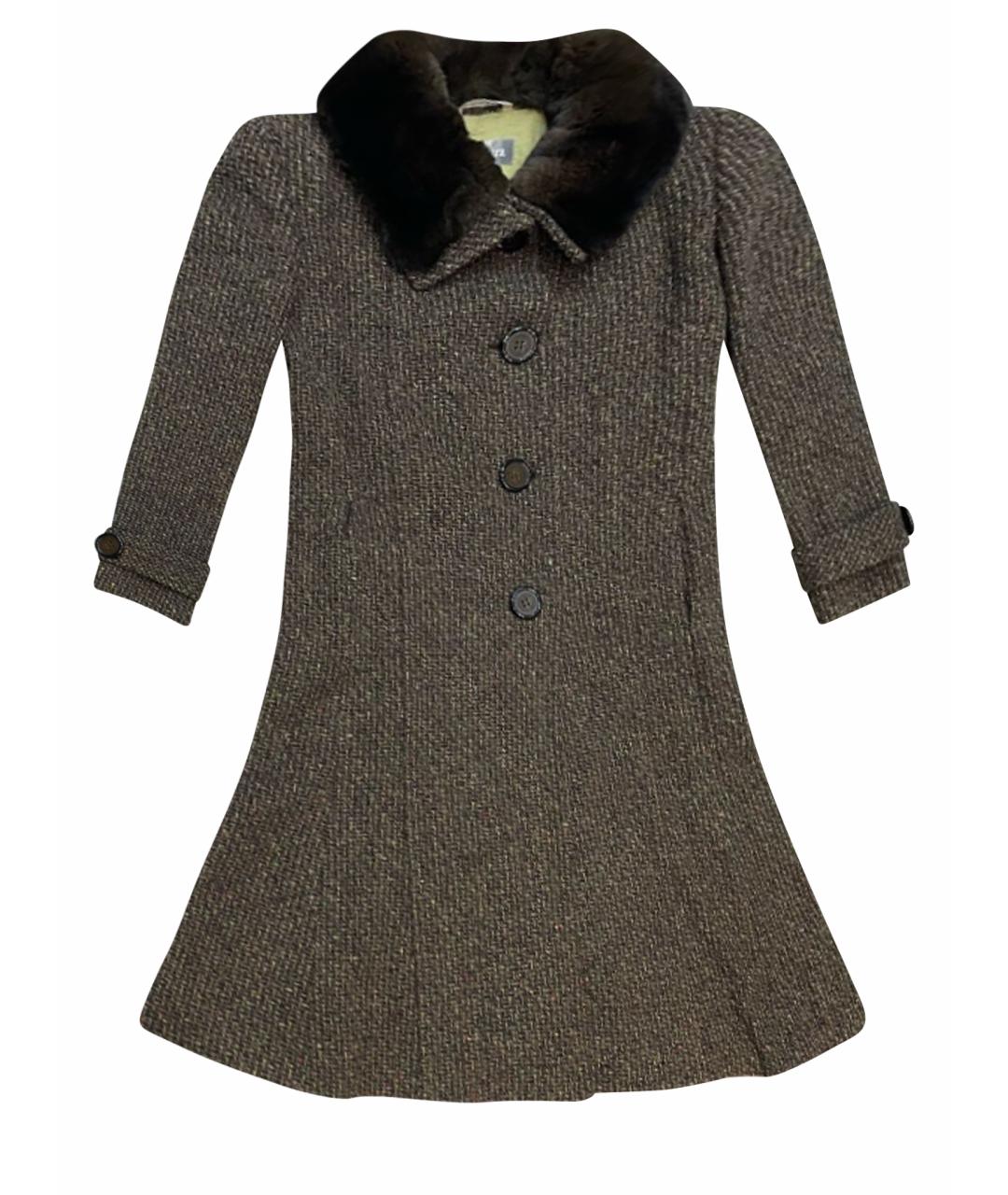 MAX MARA Антрацитовое шерстяное пальто, фото 1