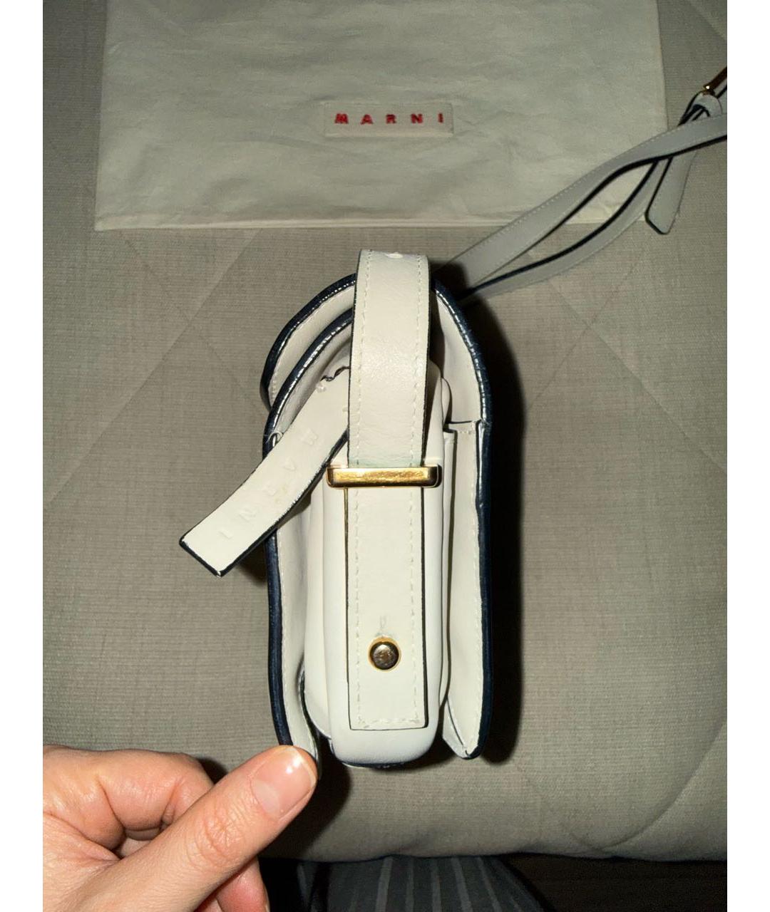 MARNI Бежевая кожаная сумка через плечо, фото 5