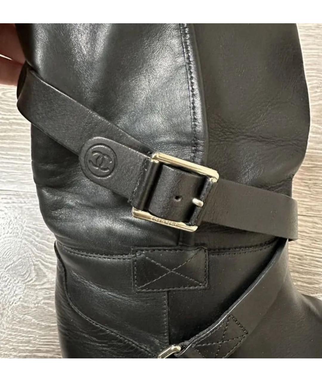 CHANEL Черные кожаные полусапоги, фото 5