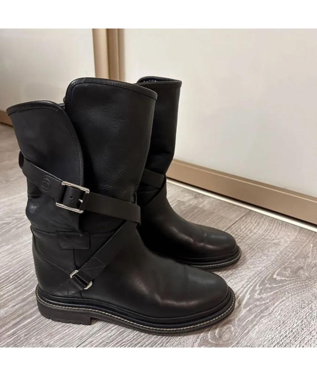 CHANEL Черные кожаные полусапоги, фото 7