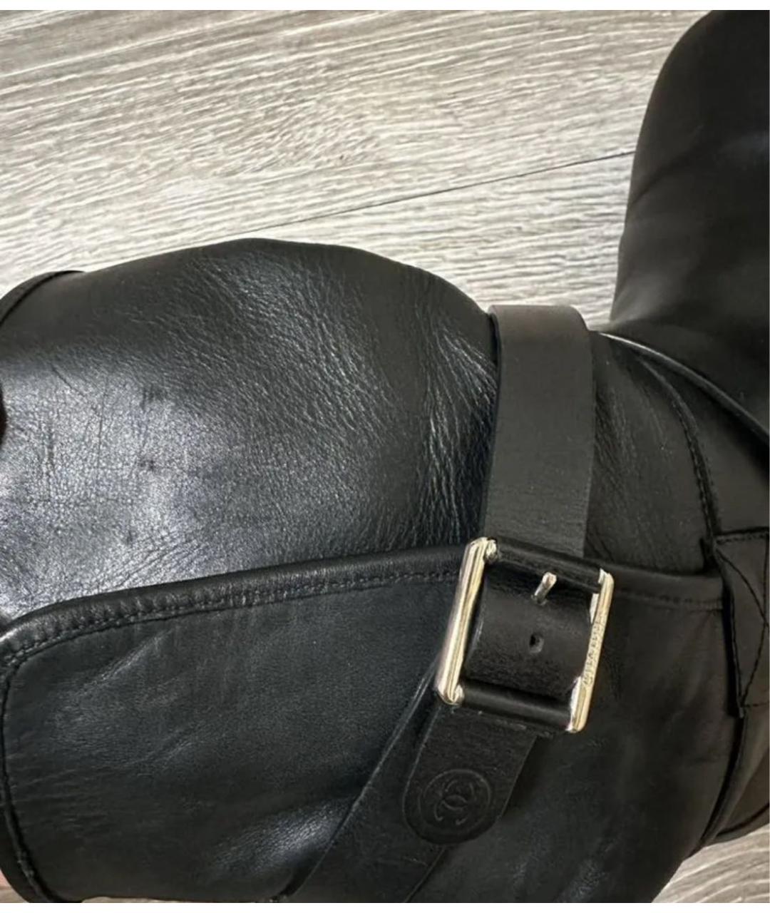 CHANEL Черные кожаные полусапоги, фото 6