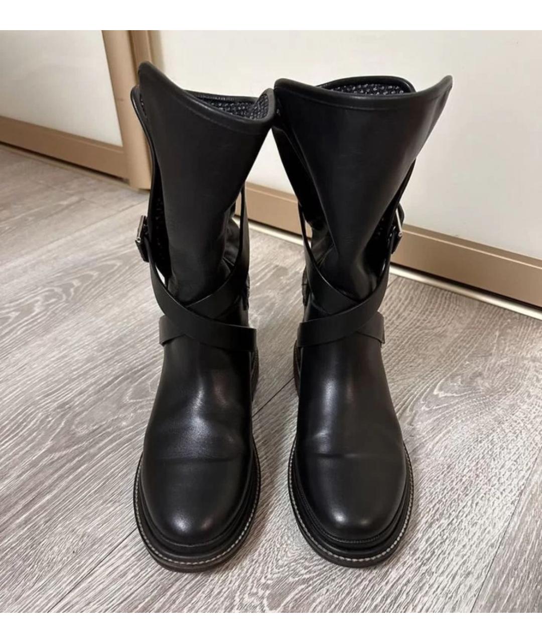 CHANEL Черные кожаные полусапоги, фото 2