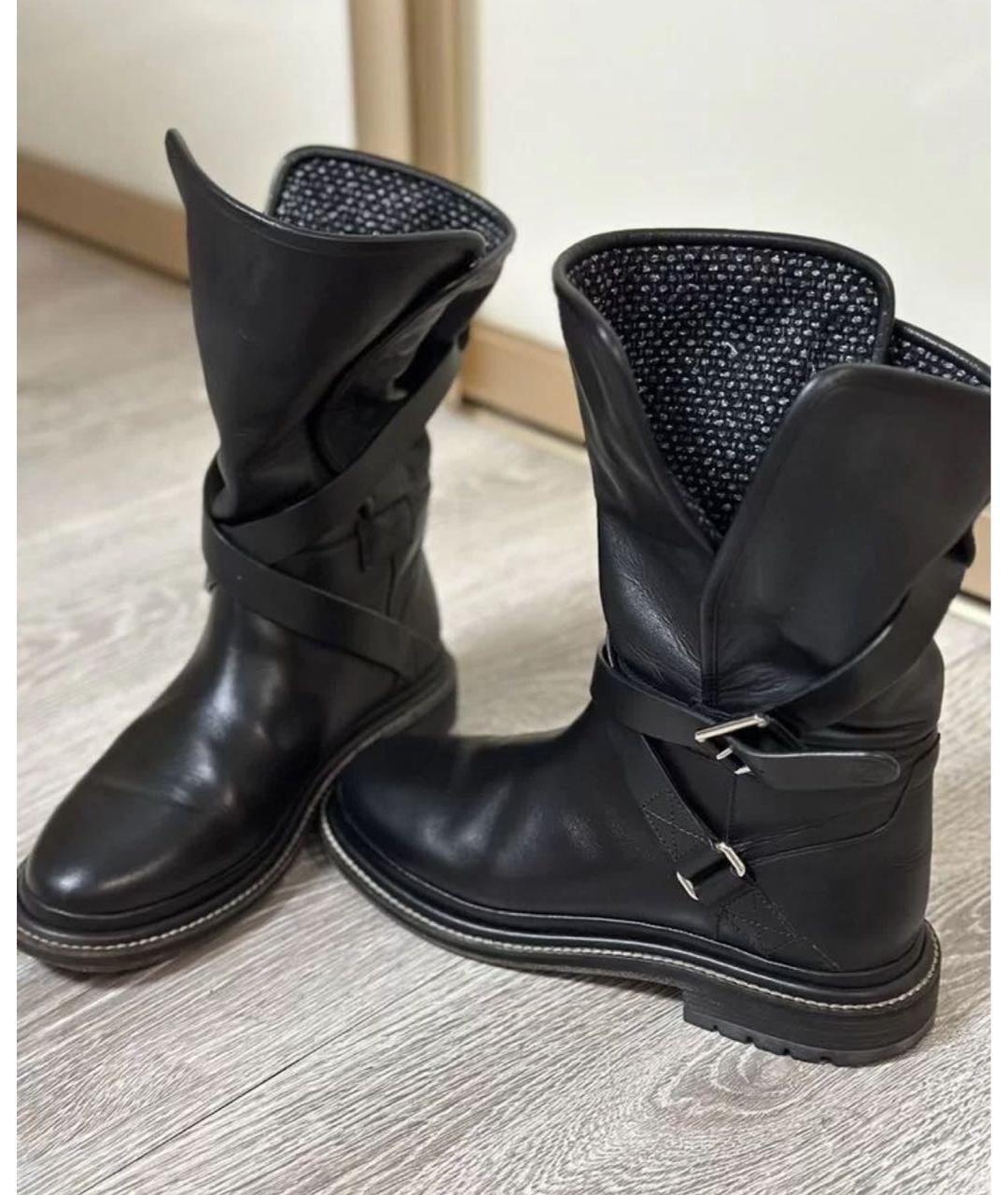 CHANEL Черные кожаные полусапоги, фото 4