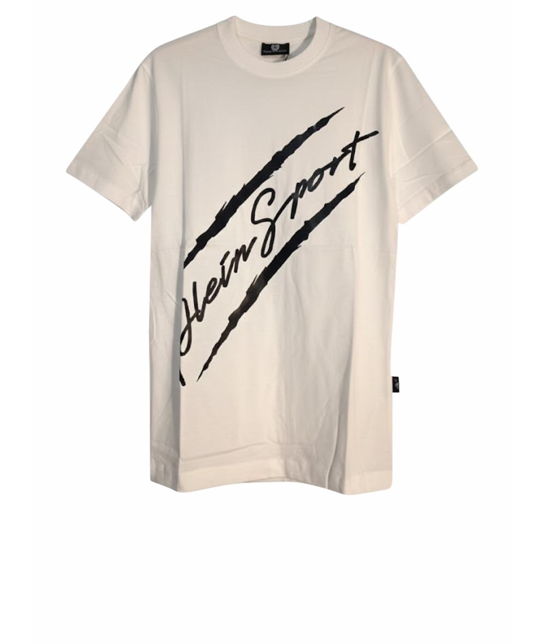 PHILIPP PLEIN Белая хлопковая футболка, фото 1