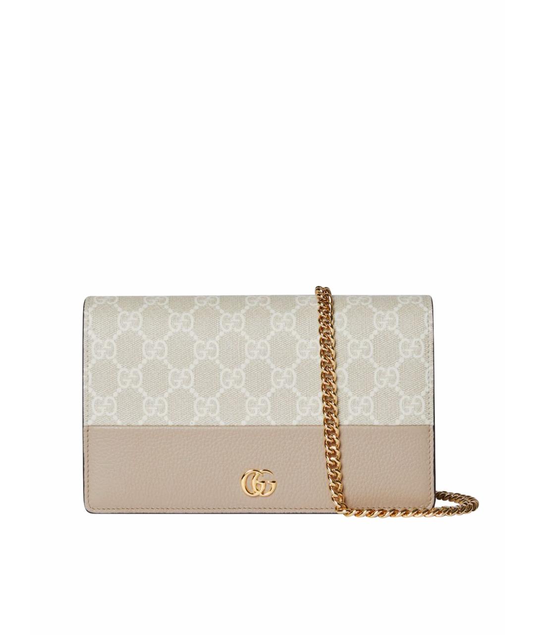 GUCCI Бежевая кожаная сумка через плечо, фото 1