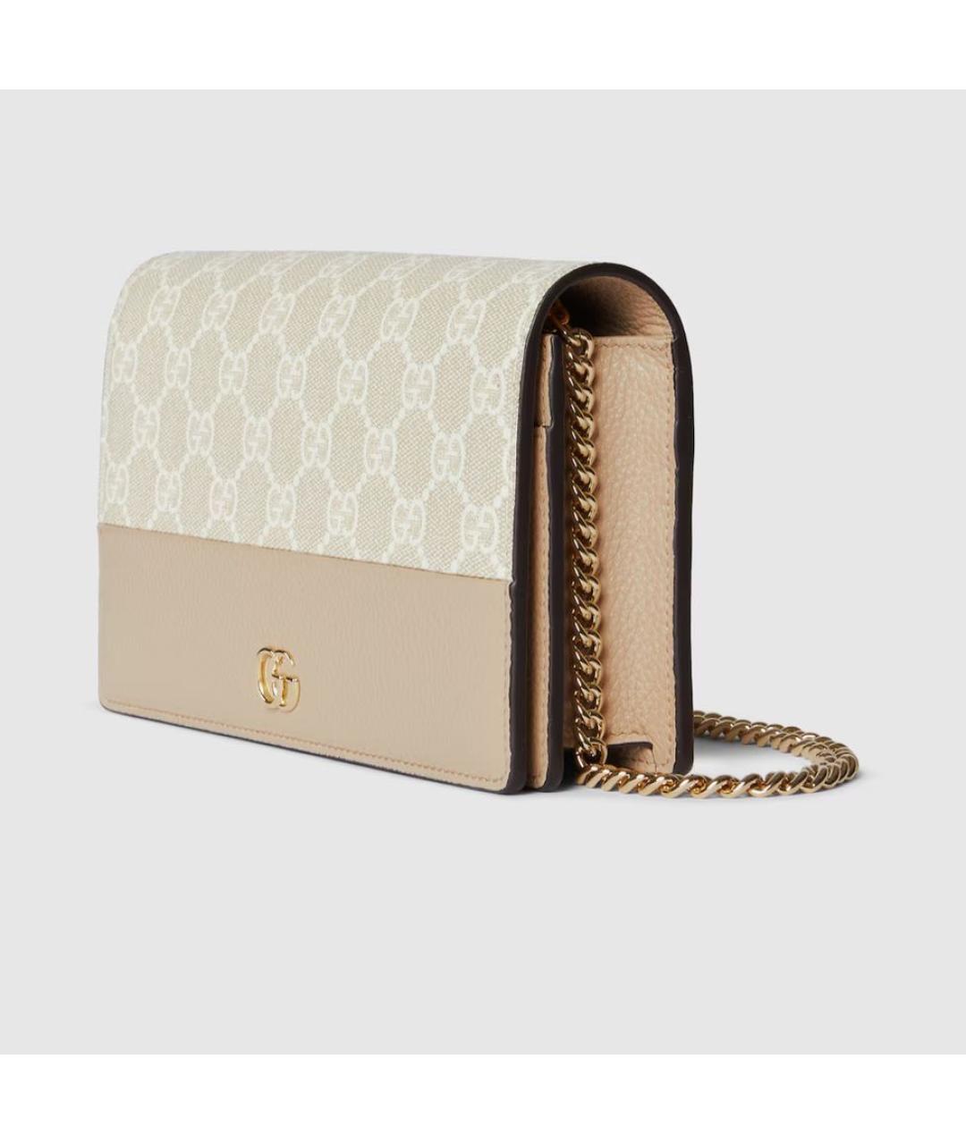 GUCCI Бежевая кожаная сумка через плечо, фото 2