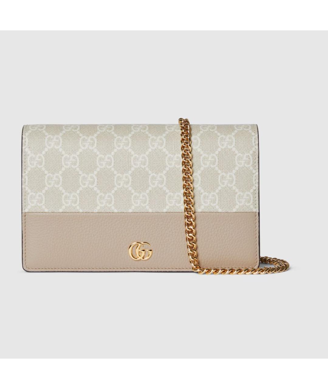 GUCCI Бежевая кожаная сумка через плечо, фото 5