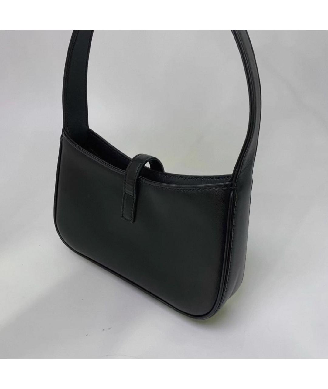 SAINT LAURENT Черная кожаная сумка с короткими ручками, фото 7