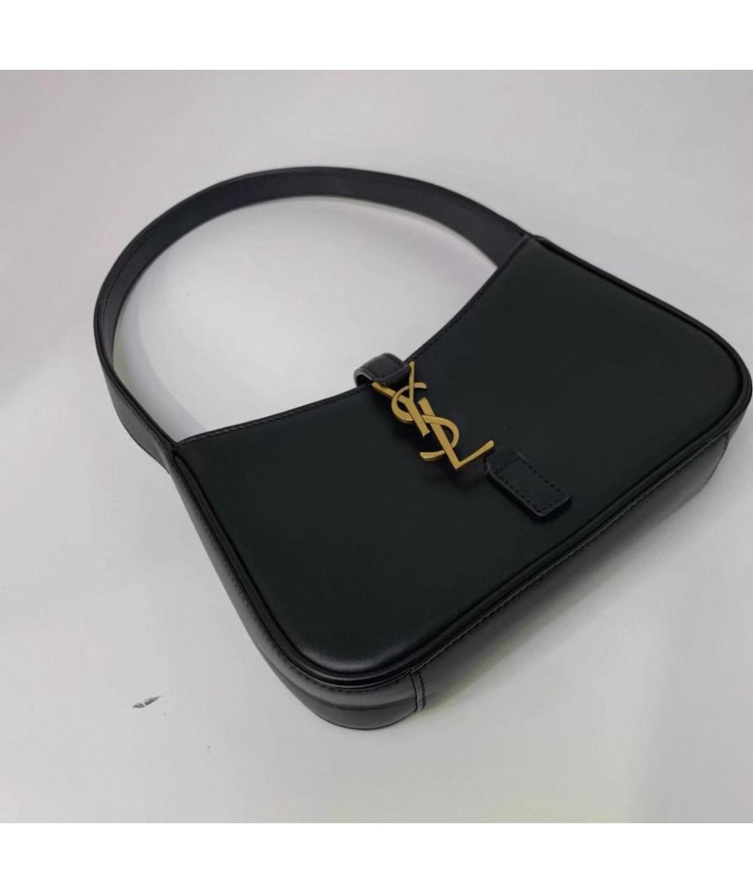 SAINT LAURENT Черная кожаная сумка с короткими ручками, фото 8