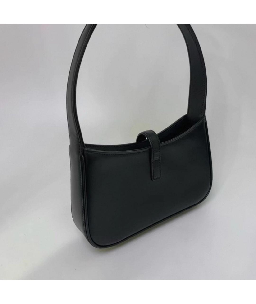 SAINT LAURENT Черная кожаная сумка с короткими ручками, фото 6