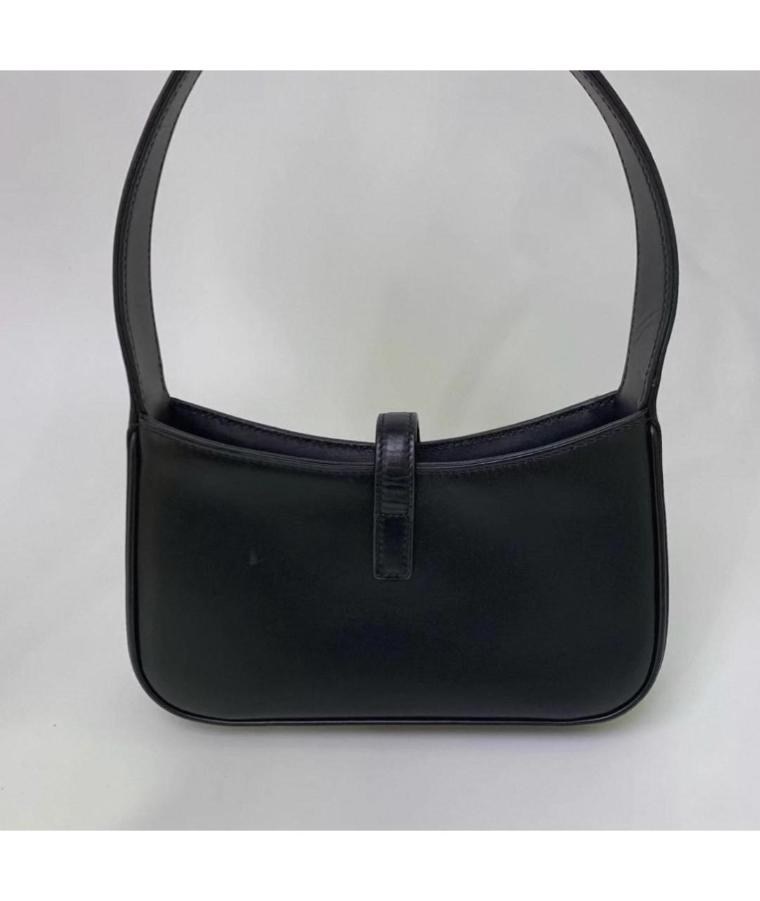 SAINT LAURENT Черная кожаная сумка с короткими ручками, фото 3
