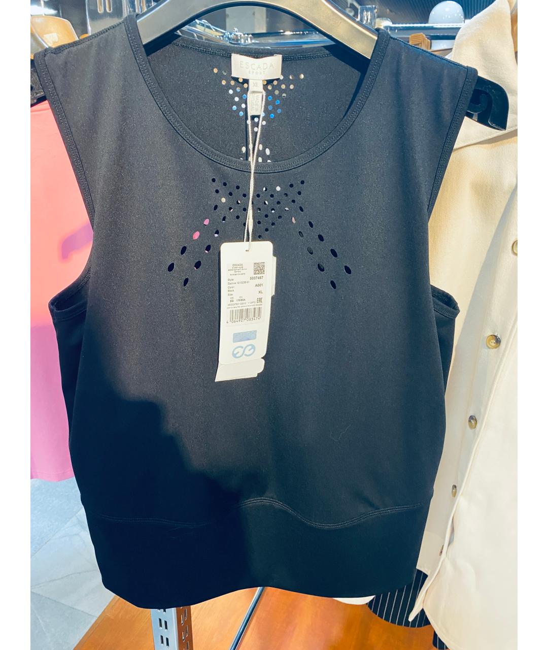 ESCADA Черная вискозная блузы, фото 5