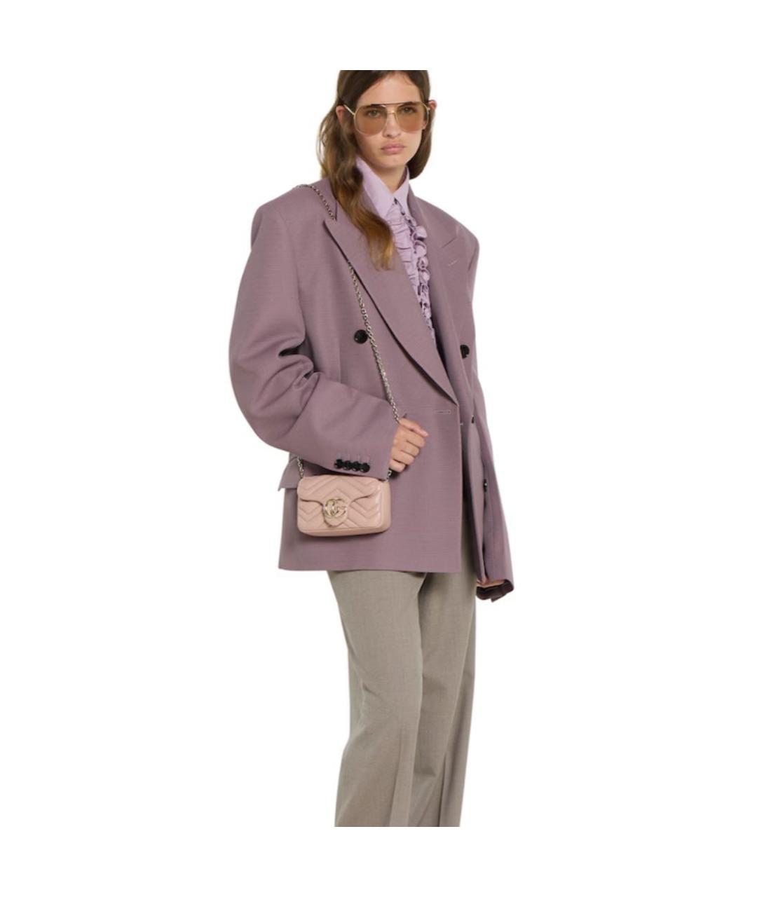 GUCCI Коралловая кожаная сумка через плечо, фото 2