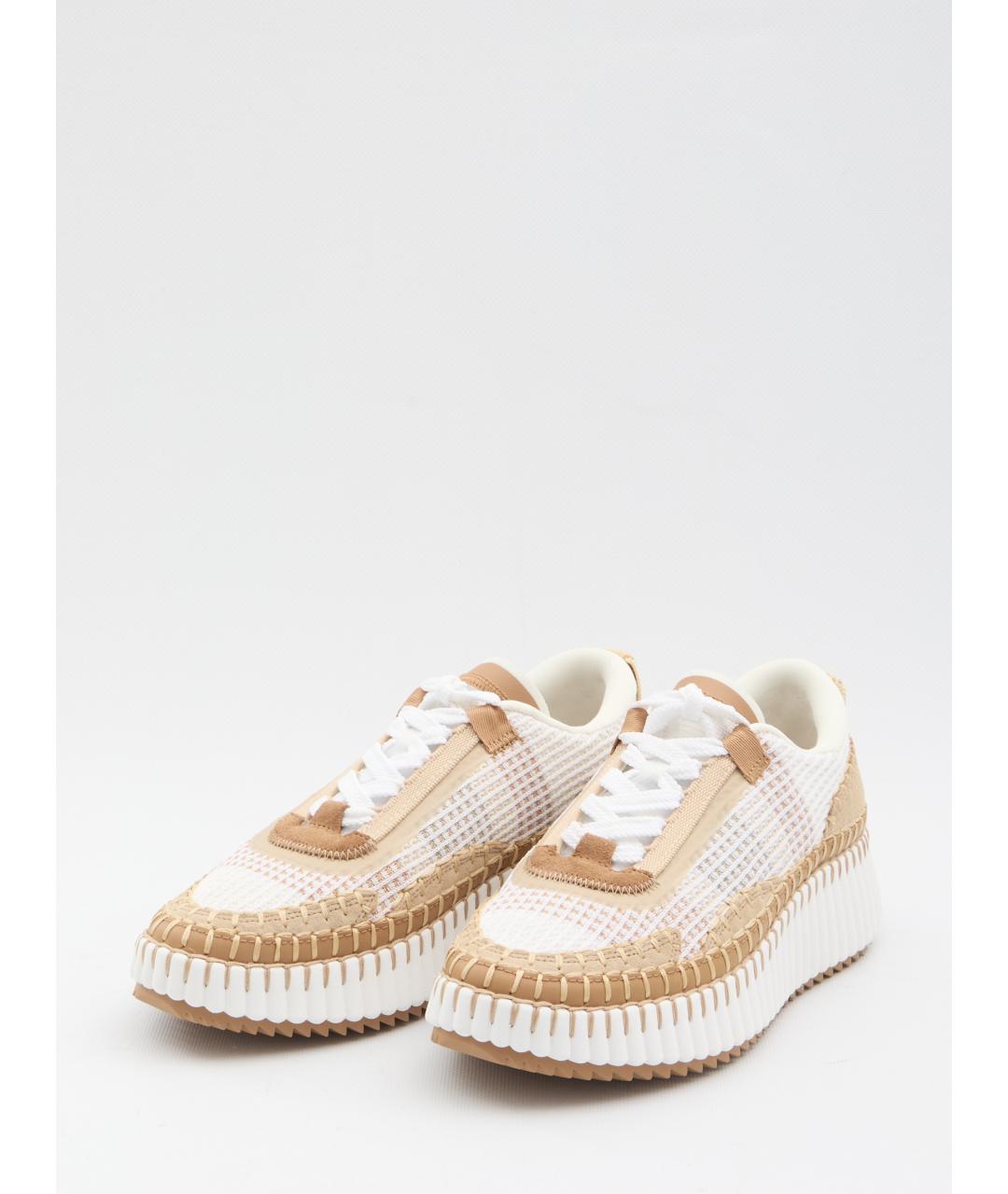 CHLOE Бежевые текстильные кроссовки, фото 2