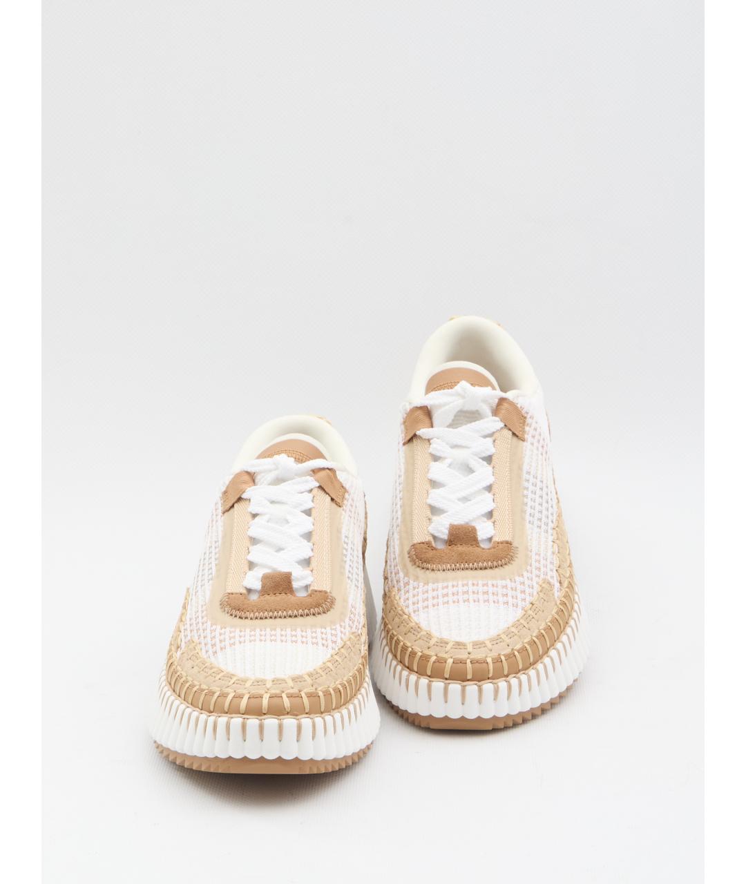 CHLOE Бежевые текстильные кроссовки, фото 5