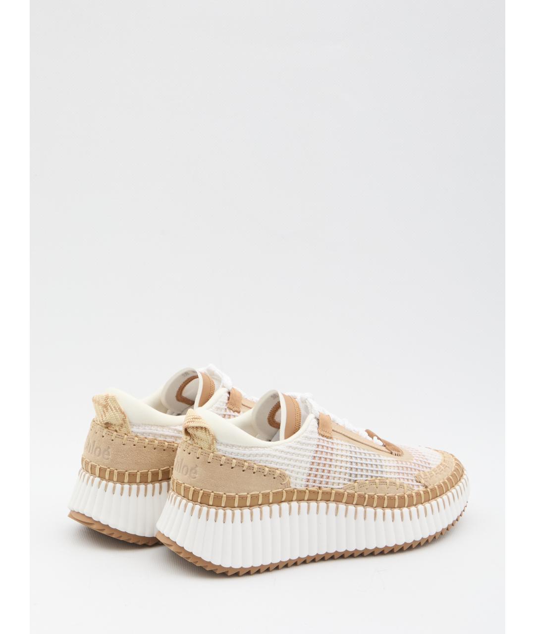 CHLOE Бежевые текстильные кроссовки, фото 3