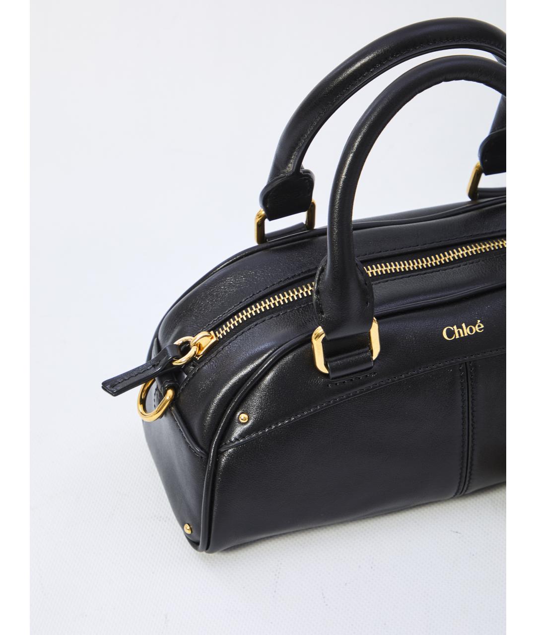 CHLOE Черная кожаная сумка через плечо, фото 4