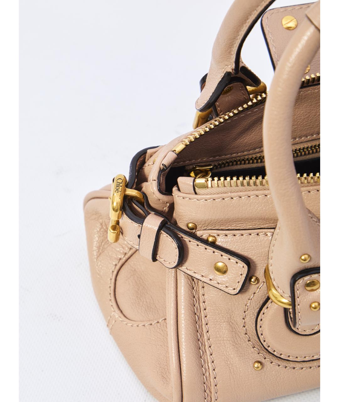 CHLOE Розовая кожаная сумка через плечо, фото 4