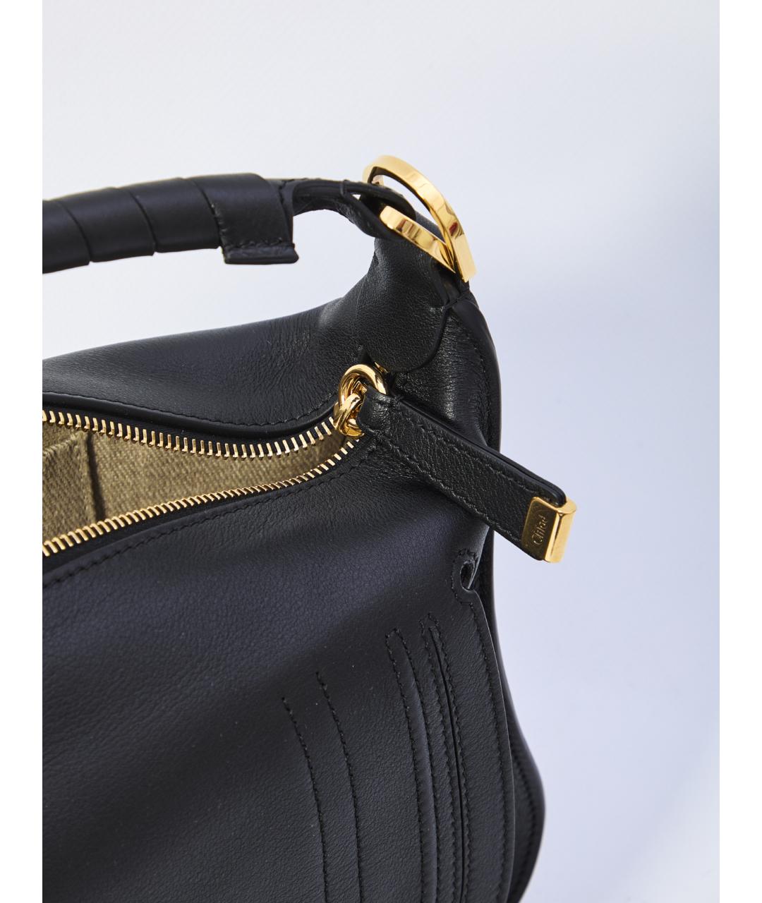 CHLOE Черная кожаная сумка через плечо, фото 2