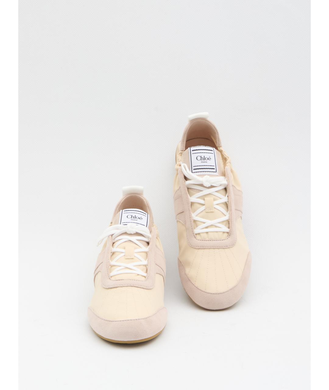 CHLOE Бежевые текстильные кроссовки, фото 5